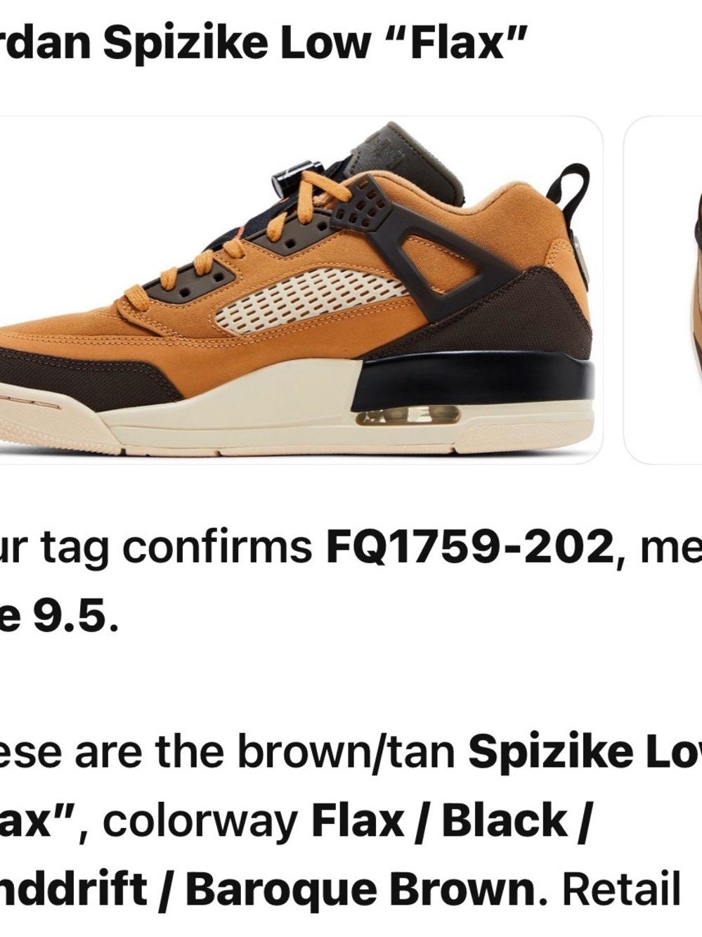 Jordan Spizike Low Flax/Baroque Brown Sneaker